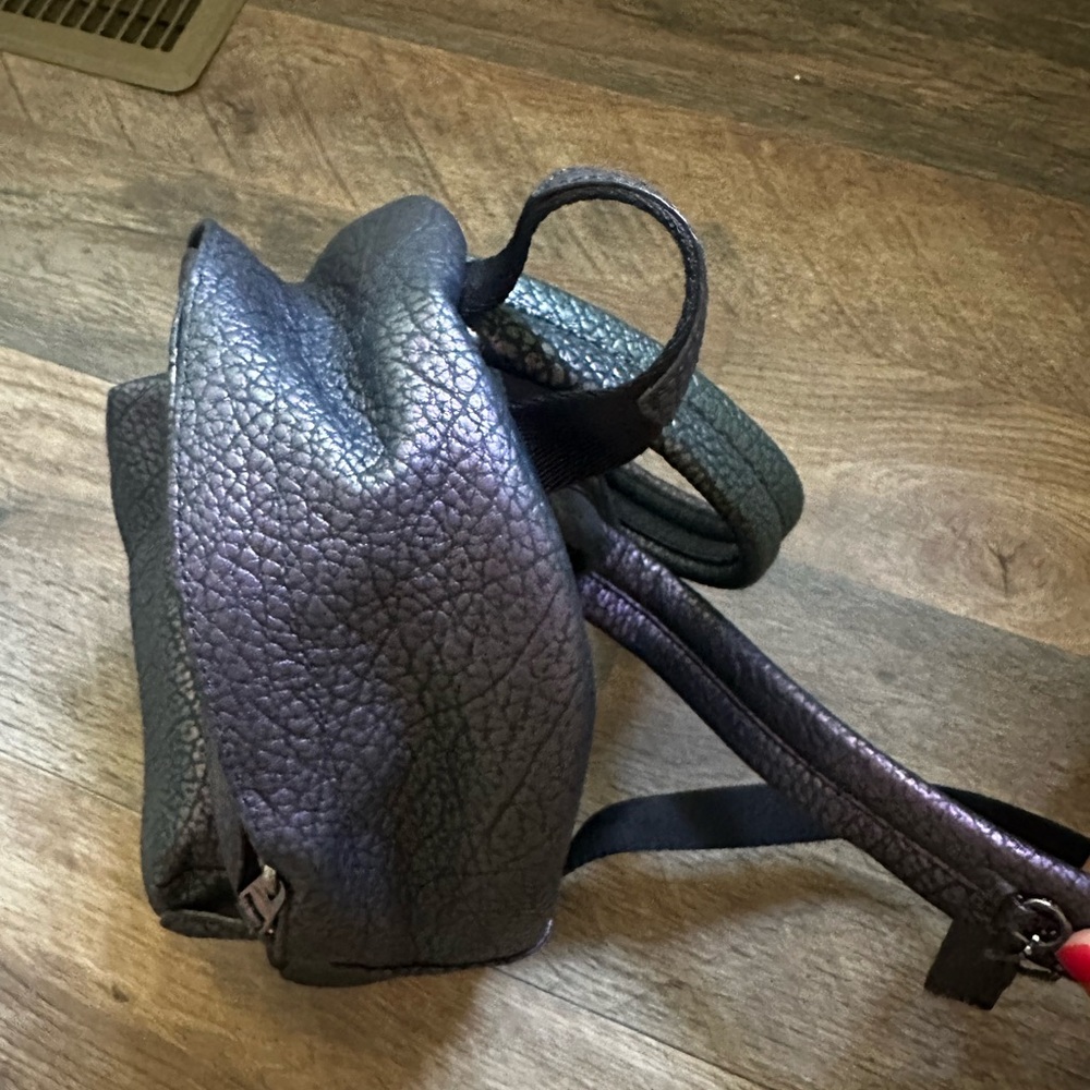 Coach Textured Black and Purple Backpack F24353 - Picture 7 of 7